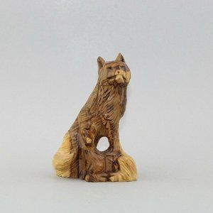 Hand Carved Wooden Wolf And Donkey Figurine Home